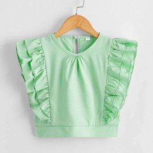 Ruffle Trim Crop Top